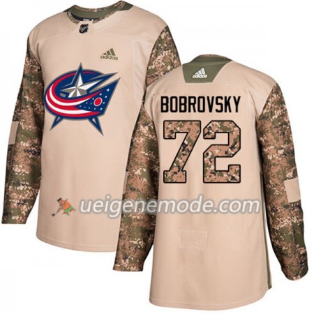 Herren Eishockey Blue Jackets Trikot Sergei Bobrovsky 72 Adidas 2017-2018 Camo Veterans Day Practice Authentic